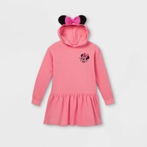 Girls Disney Minnie Mouse Hooded Sweater Dress